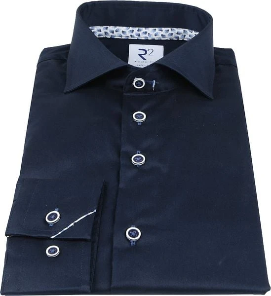 R2 Overhemd Extra Lange Mouwen Donkerblauw - Afbeelding 6