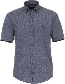 Casa Moda KM Overhemd Print Donkerblauw