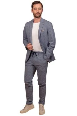 Suitable Kostuum Toulon Blauw Geruit