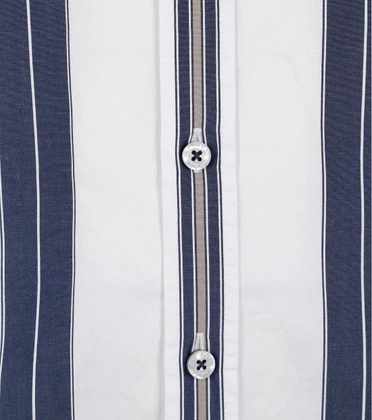 State Of Art Shortsleeve Overhemd Blauw Gestreept - Afbeelding 5