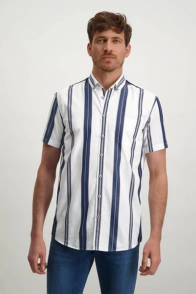 State Of Art Shortsleeve Overhemd Blauw Gestreept - Afbeelding 2
