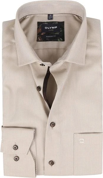 Olymp Luxor Overhemd Beige - Afbeelding 4