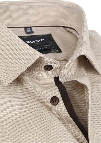 Olymp Luxor Overhemd Beige - Afbeelding 2