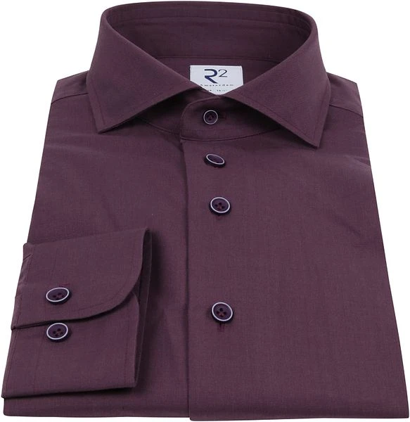 R2 Overhemd Merino Wol Paars - Afbeelding 3