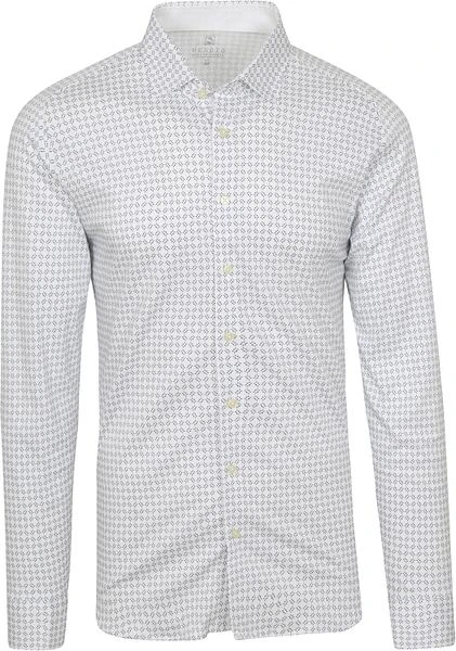 Desoto Overhemd Strijkvrij Print Wit