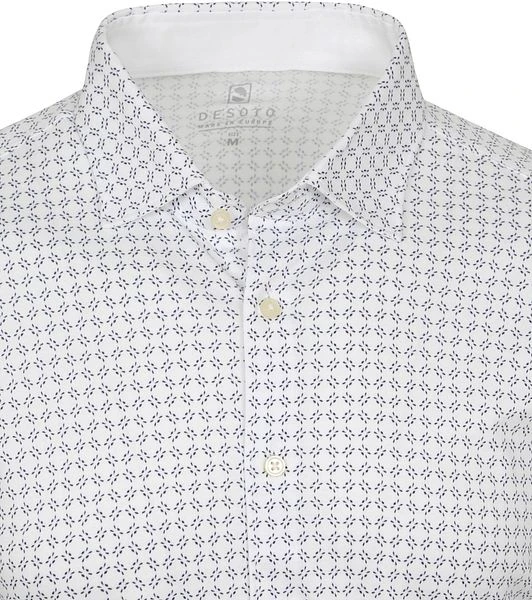 Desoto Overhemd Strijkvrij Print Wit - Afbeelding 2