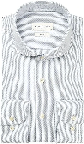 Profuomo Travel Shirt Lichtblauw Melange - Afbeelding 3