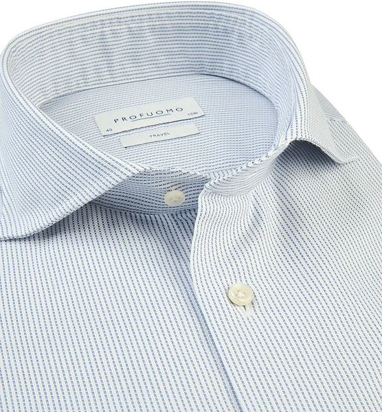 Profuomo Travel Shirt Lichtblauw Melange - Afbeelding 2