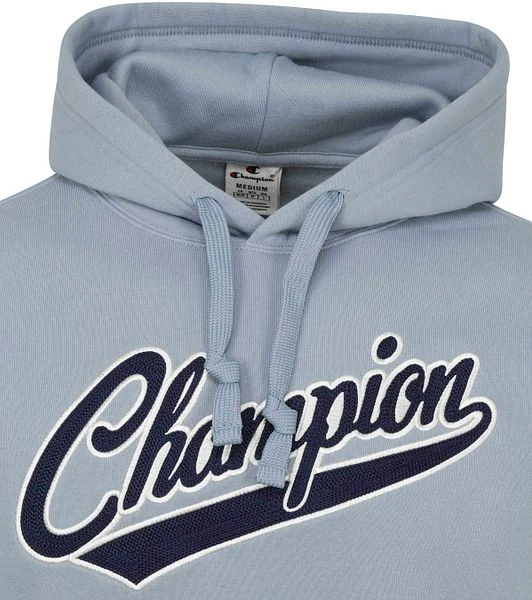 Champion Hoodie College Logo Lichtblauw - Afbeelding 4
