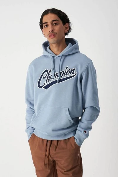 Champion Hoodie College Logo Lichtblauw - Afbeelding 2