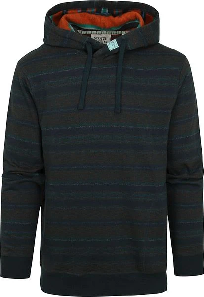 Scotch And Soda Hoodie Contrast Donkergroen