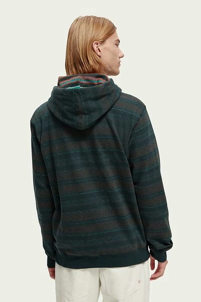 Scotch And Soda Hoodie Contrast Donkergroen - Afbeelding 3