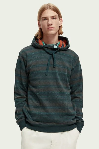 Scotch And Soda Hoodie Contrast Donkergroen - Afbeelding 2