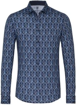 Desoto Overhemd Cirkels Donkerblauw
