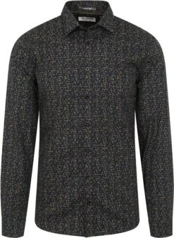 No-Excess No Excess Overhemd Patroon Donkerblauw