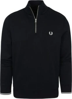 Fred Perry Half Zip Trui Navy Blauw