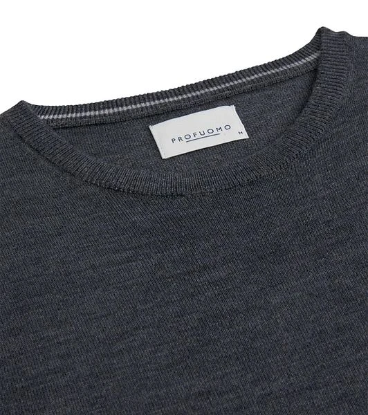 Profuomo Pullover Merinowol Antraciet - Afbeelding 2
