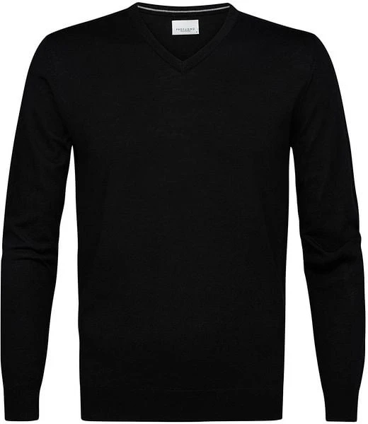 Profuomo Pullover V-Hals Merinowol Zwart - Afbeelding 3