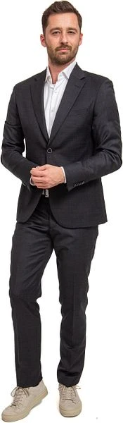 Suitable Kostuum Toulon Wol Pied De Poule Navy