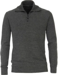 Casa Moda Halfzip Trui Donkergroen