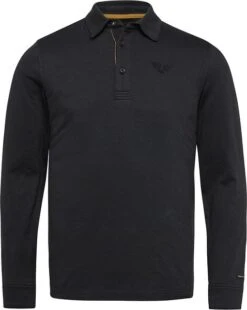 PME Legend Longsleeve Jacquard Polo Zwart