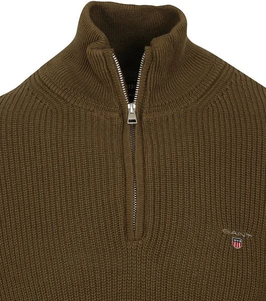 Gant Halfzip Wol Donkergroen - Afbeelding 6