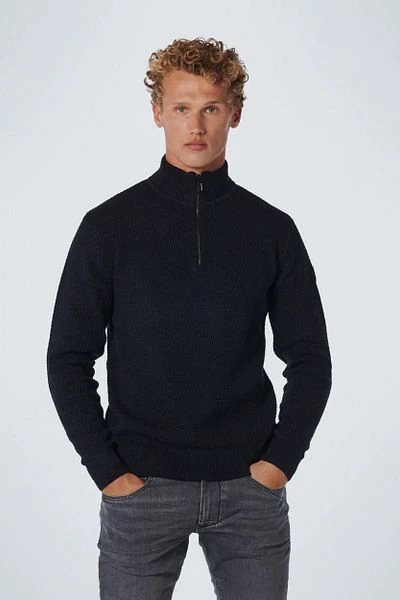 No-Excess No Excess Half Zip Trui Navy - Afbeelding 2