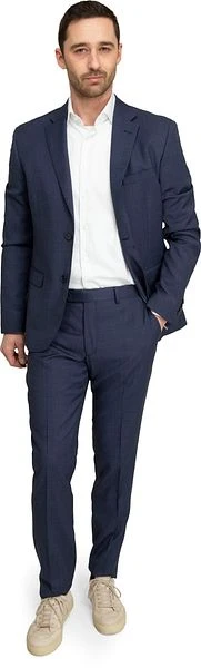 Suitable Kostuum Wol Toulon Blauw