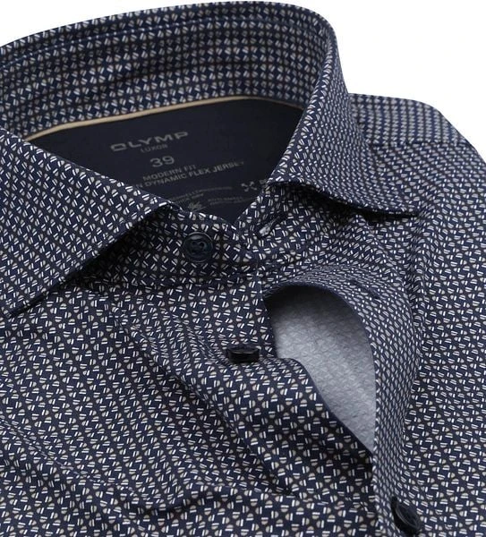 Olymp Luxor Overhemd Figuren Navy - Afbeelding 6