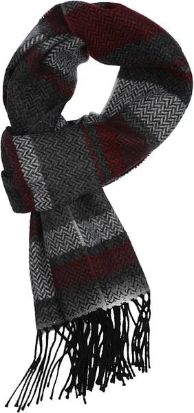 Suitable Heren Sjaal Rood Grijs - Afbeelding 3