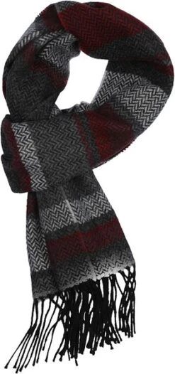 Suitable Heren Sjaal Rood Grijs