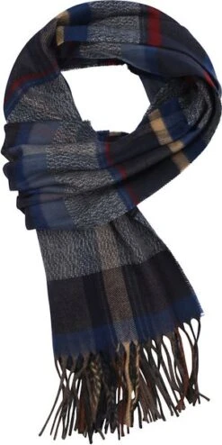 Suitable Heren Sjaal Ruit Blauw Rood