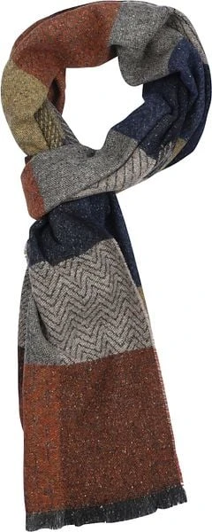 Suitable Herensjaal Wolmix Cubes Blauw Geel Rood - Afbeelding 3