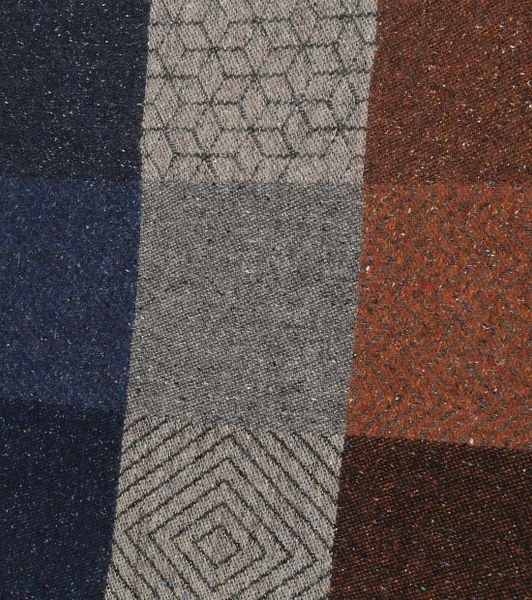 Suitable Herensjaal Wolmix Cubes Blauw Geel Rood - Afbeelding 2