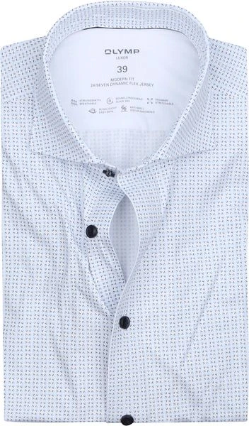 Olymp Luxor Overhemd Figuren Lichtblauw