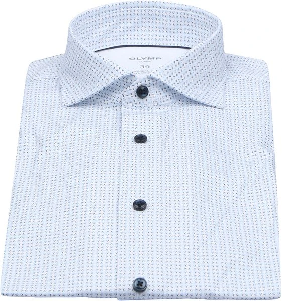 Olymp Luxor Overhemd Figuren Lichtblauw - Afbeelding 4