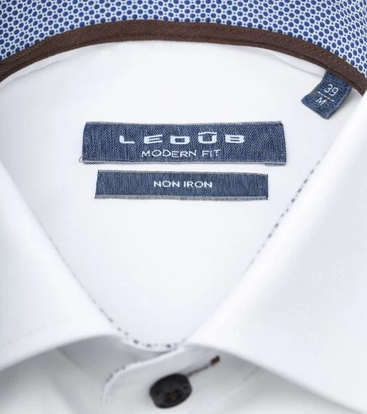Ledub Overhemd Non Iron Wit - Afbeelding 3
