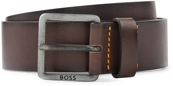 Hugo Boss Riem Leer Donkerbruin