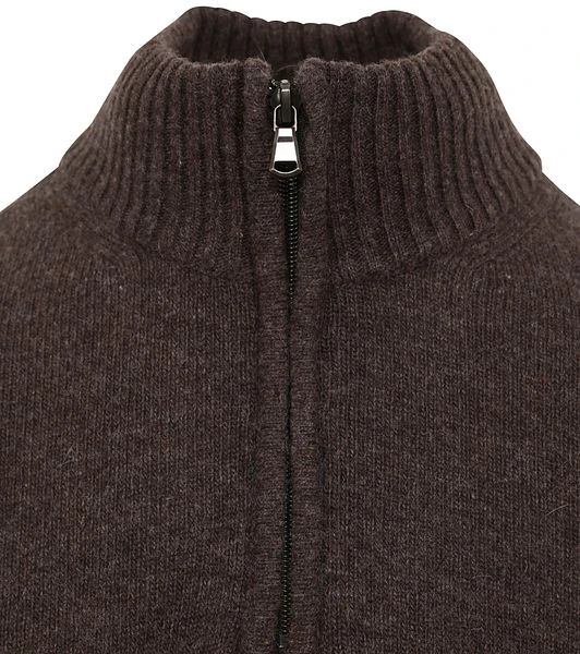 Suitable Half Zip Trui Wol Blend Bruin - Afbeelding 2