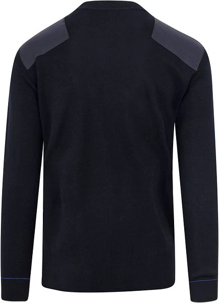 Scotch And Soda Trui Wol Schouderpatch Navy - Afbeelding 4