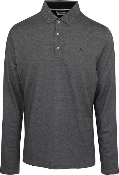 Brax Longsleeve Polo Melange Zwart - Afbeelding 5