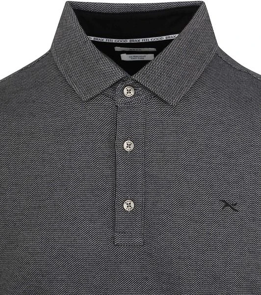 Brax Longsleeve Polo Melange Zwart - Afbeelding 6