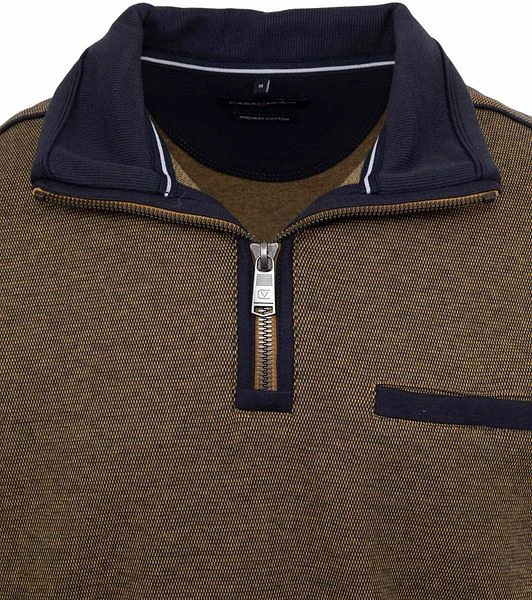 Casa Moda Halfzip Trui Okergeel - Afbeelding 2