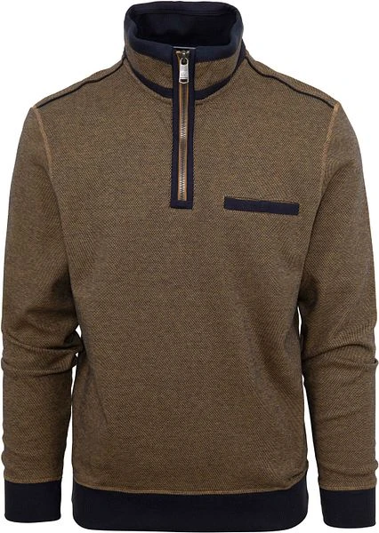 Casa Moda Halfzip Trui Okergeel - Afbeelding 4