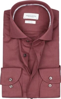 Profuomo Dobby Overhemd Bordeaux