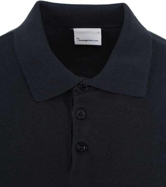 KnowledgeCotton Apparel Poloshirt Lange Mouwen Navy - Afbeelding 2