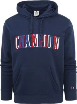 Champion Sweat Hoodie Logo Donkerblauw