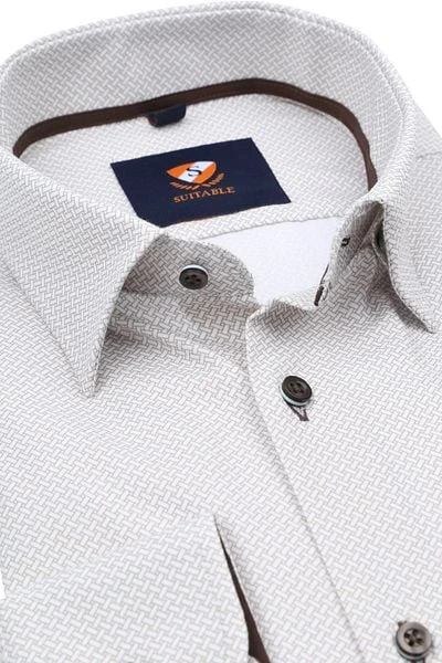 Suitable Overhemd 261-5 Beige Print - Afbeelding 5