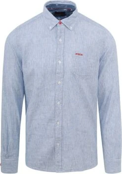 NZA Overhemd Rum Streep Blauw
