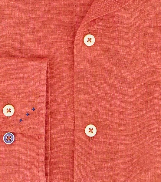 R2 Linnen Overhemd Oranje - Afbeelding 5